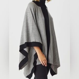 Calvin Klein (one size fits all) Grey And Black Open Front Poncho/Wrap